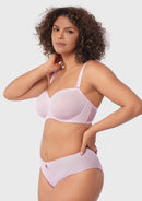 Bella Sheer Mesh Unlined Underwire Strapless Balconette Bra-5