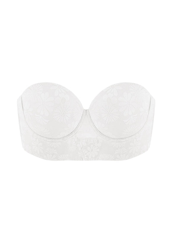 Daisy Smooth Lace Lightly Padded Longline Underwire Strapless Balconette Bra
