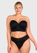 Daisy Smooth Lace Lightly Padded Longline Underwire Strapless Balconette Bra-10