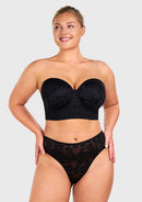 Daisy Smooth Lace Lightly Padded Longline Underwire Strapless Balconette Bra-11