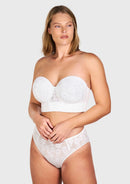 Daisy Smooth Lace Lightly Padded Longline Underwire Strapless Balconette Bra-2