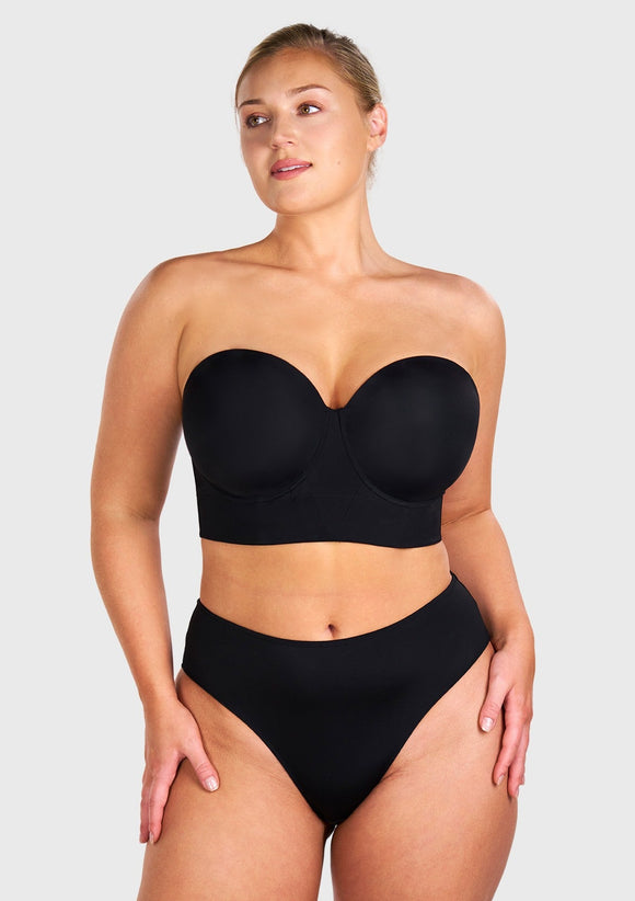 Daisy Smooth Lace Lightly Padded Longline Underwire Strapless Balconette Bra