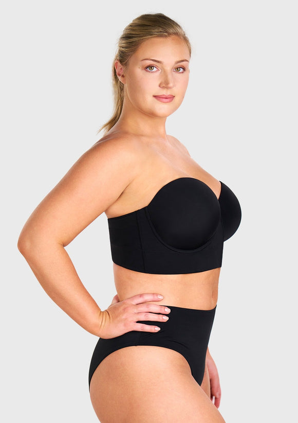 Daisy Smooth Lace Lightly Padded Longline Underwire Strapless Balconette Bra