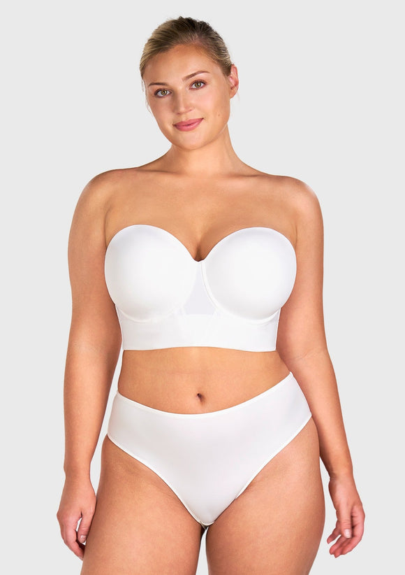 Daisy Smooth Lace Lightly Padded Longline Underwire Strapless Balconette Bra