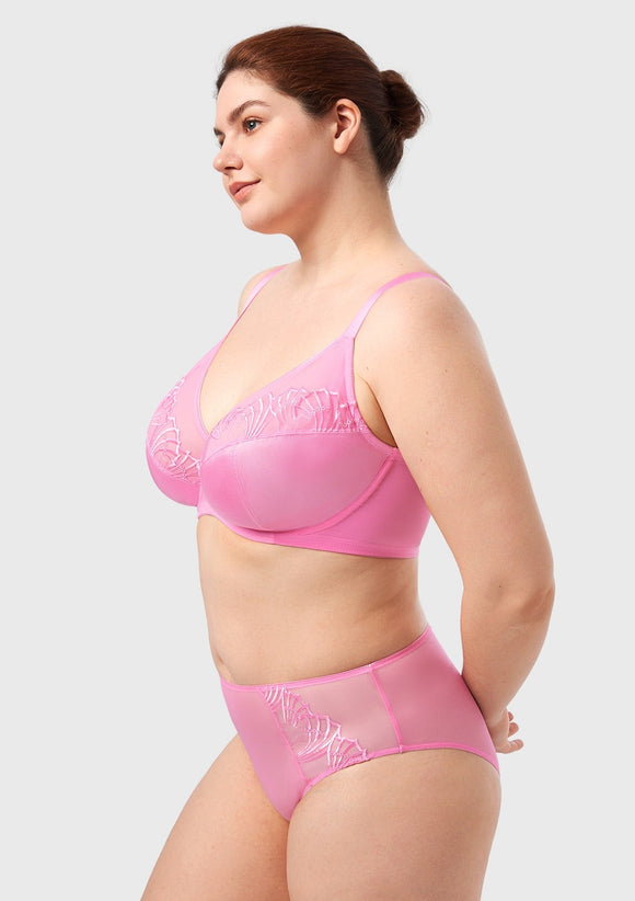 Bramela Pearl Shimmer Unlined Plus Size Full Coverage Underwire Comfortable Bra