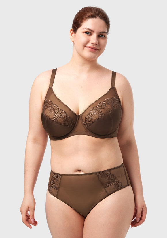 Bramela Pearl Shimmer Unlined Plus Size Full Coverage Underwire Comfortable Bra