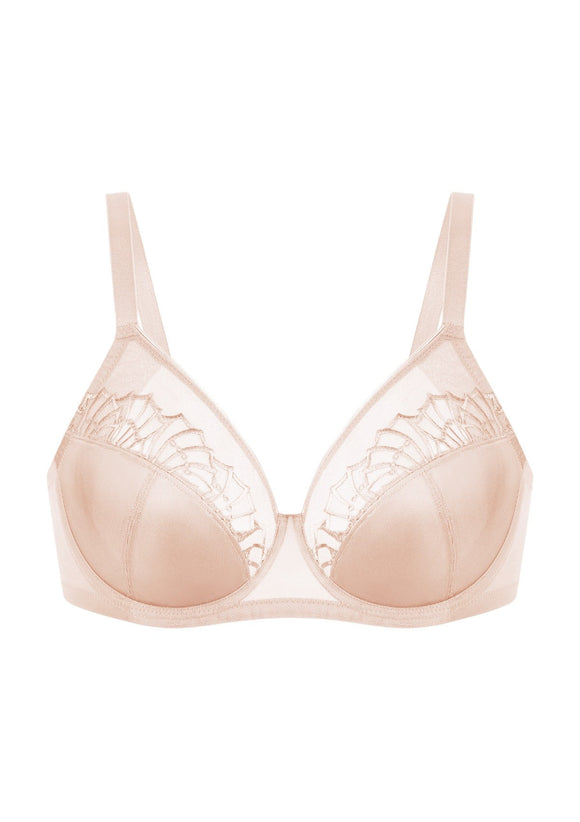 Bramela Pearl Shimmer Unlined Plus Size Full Coverage Underwire Comfortable Bra