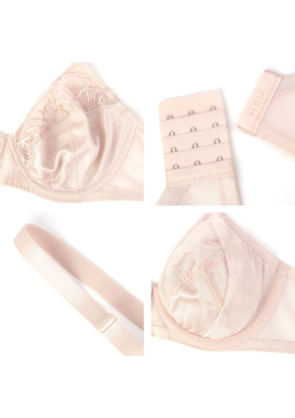 Bramela Pearl Shimmer Unlined Plus Size Full Coverage Underwire Comfortable Bra