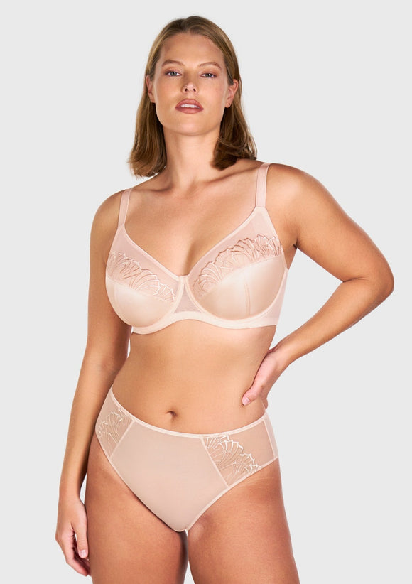 Bramela Pearl Shimmer Unlined Plus Size Full Coverage Underwire Comfortable Bra