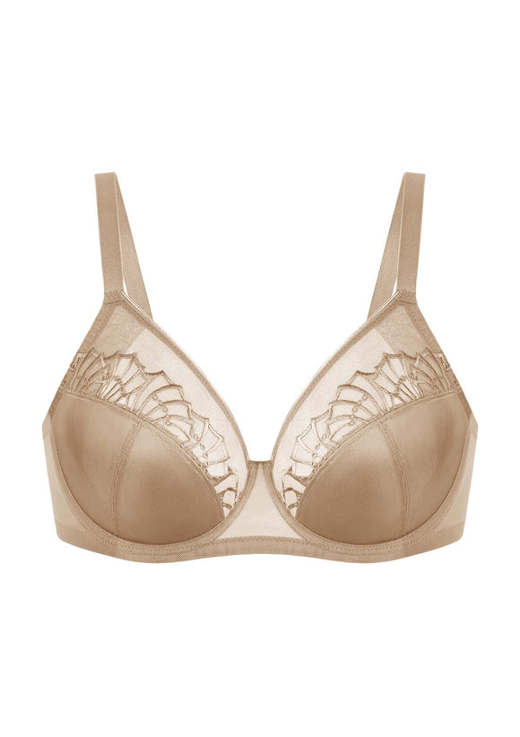 Bramela Pearl Shimmer Unlined Plus Size Full Coverage Underwire Comfortable Bra