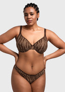 Zebra Wild Black Unlined Underwire Mesh Bra-15