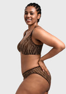 Zebra Wild Black Unlined Underwire Mesh Bra-16