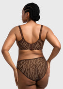 Zebra Wild Black Unlined Underwire Mesh Bra-17