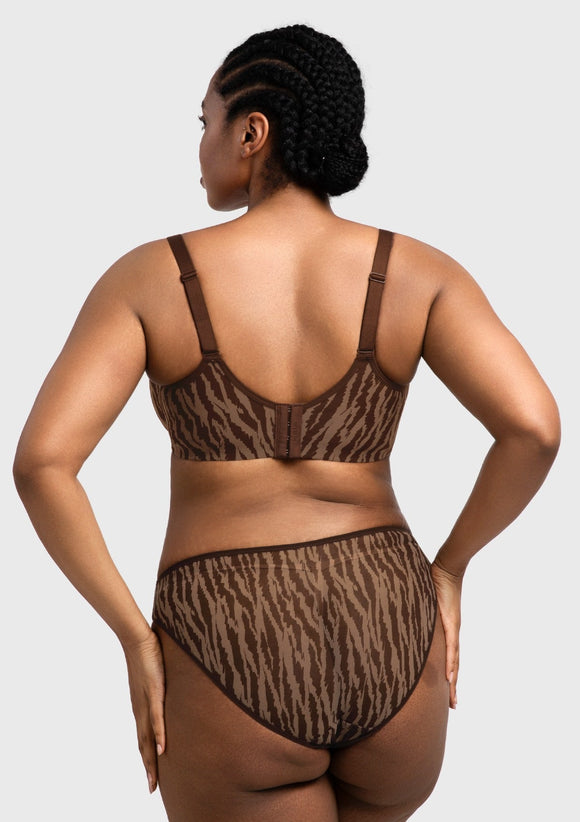 Zebra Wild Black Unlined Underwire Mesh Bra