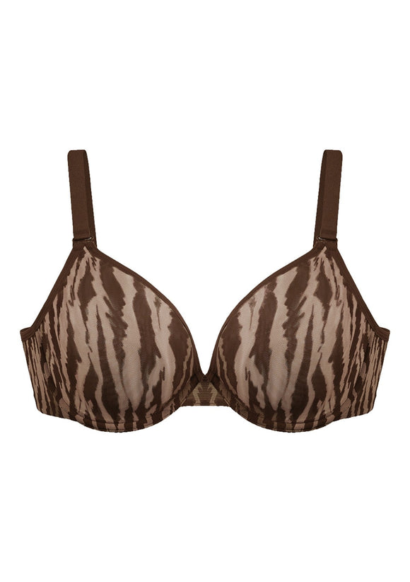 Zebra Wild Black Unlined Underwire Mesh Bra