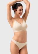 Songful All Day Comfort Petal-shaped V Neckline Wireless Buttery Soft Seamless Full Coverage Wirefree T-shirt Bra-10