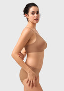Songful All Day Comfort Petal-shaped V Neckline Wireless Buttery Soft Seamless Full Coverage Wirefree T-shirt Bra-2
