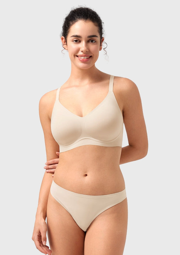 Songful CloudSoft Wireless Comfort  V-Neck Seamless Full Coverage Supportive T-shirt Bra