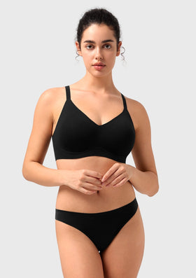 Songful CloudSoft Wireless Comfort  V-Neck Seamless Full Coverage Supportive T-shirt Bra - 0