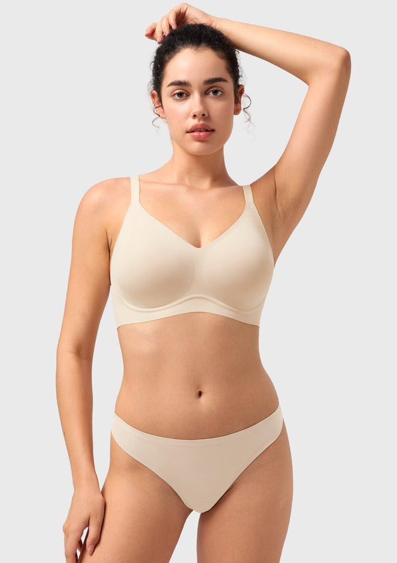 Songful CloudSoft Wireless Comfort  V-Neck Seamless Full Coverage Supportive T-shirt Bra