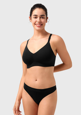 Songful CloudSoft Wireless Comfort  V-Neck Seamless Full Coverage Supportive T-shirt Bra