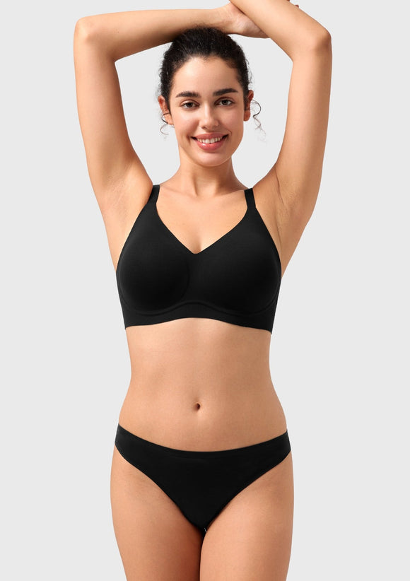 Songful CloudSoft Wireless Comfort  V-Neck Seamless Full Coverage Supportive T-shirt Bra