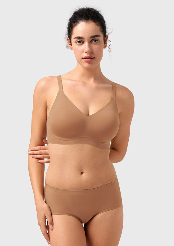 Songful CloudSoft Wireless Comfort  V-Neck Seamless Full Coverage Supportive T-shirt Bra