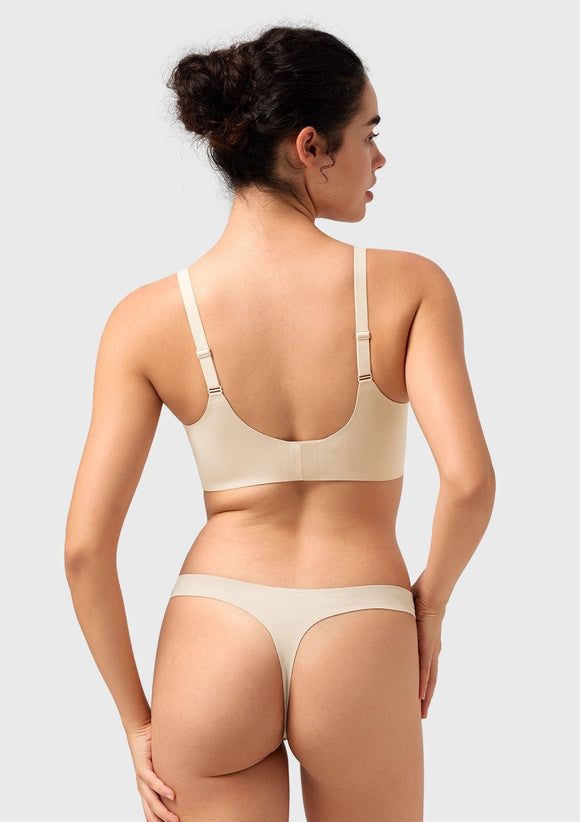 Songful CloudSoft Wireless Comfort  V-Neck Seamless Full Coverage Supportive T-shirt Bra