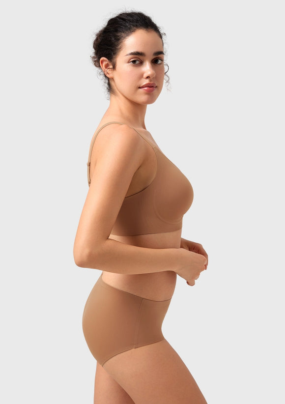 Songful CloudSoft Wireless Comfort  V-Neck Seamless Full Coverage Supportive T-shirt Bra
