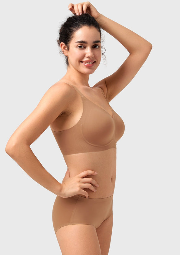 Songful CloudSoft Wireless Comfort  V-Neck Seamless Full Coverage Supportive T-shirt Bra