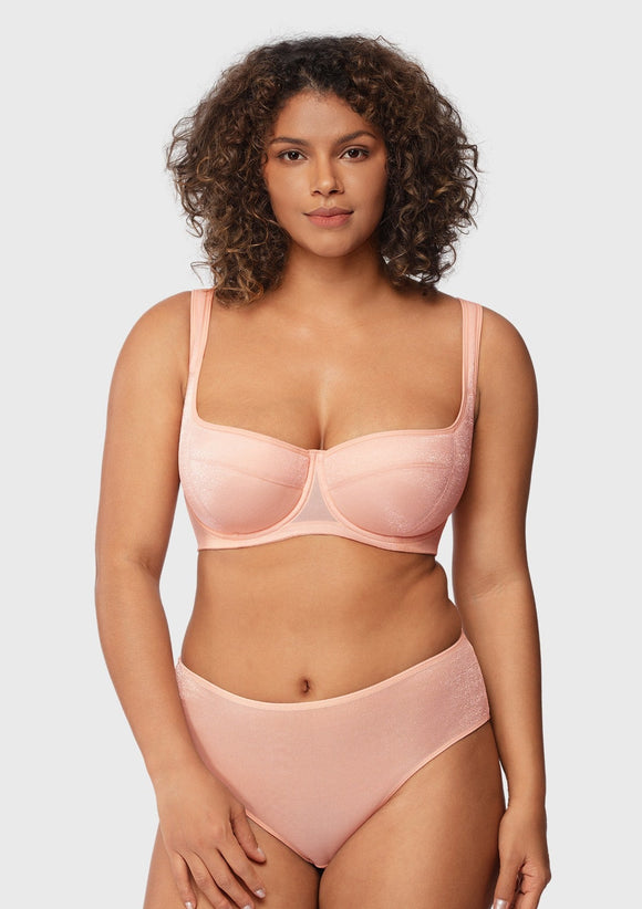 Starry Night Lightly Lined Lightly Padded Plus Size Pink Balconette Bra