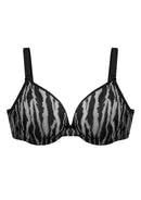 Zebra Wild Black Unlined Underwire Mesh Bra Set-6