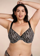 Zebra Wild Unlined Underwire Mesh Bra-1