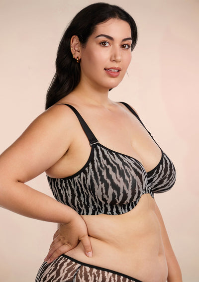 Zebra Wild Unlined Underwire Mesh Bra - 0