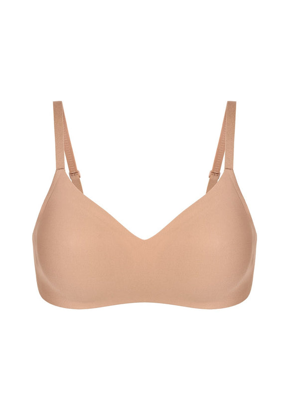 Bramela Ada Buttery Soft V-Neck Wireless Comfortable Bra No Underwire Supportive T-shirt Push Up Bralettes Plunge Seamless