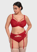 Bramela Renna Holiday Edit Embroidery Red Underwire Bra-3