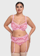 Bramela Renna Holiday Edit Embroidery Pink Lace Underwire Bra-1
