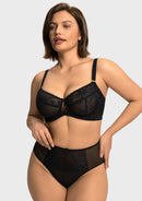 Bramela Petalia Plus Size Seamless Lace Underwire Balconette Demi No Padded Bra with High Elastic Fabric Delicate Lace Trim Cutout & Adjustable Straps-12