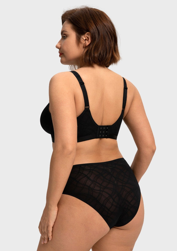 Bramela Skylark Breathable Lightweight Supportive Jacquard Mesh Wide Strap 3/4 Cup Comfort Bra