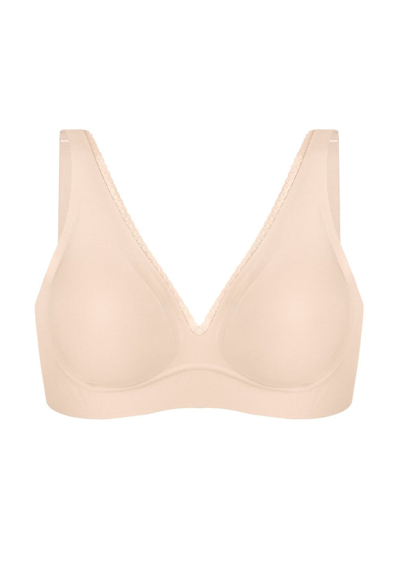 Deep V Seamless Bra Wireless Lift Breathable Perforated Foam Cups