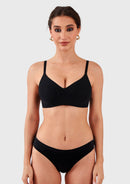 Bramela Ada Buttery Soft V-Neck Wireless Comfortable Bra No Underwire Supportive T-shirt Push Up Bralettes Plunge Seamless-1
