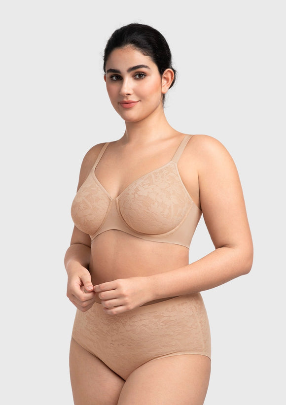 Bramela Auri Seamless Lace Support Bra Full Coverage Underwire Comfort Fit