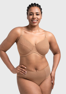 Bramela Willa Wave Plus Size Breathable Mesh Unlined Non-padded Full Coverage Underwire Bra - 0