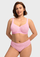 Bramela Skylark Breathable Lightweight Supportive Jacquard Mesh Wide Strap 3/4 Cup Comfort Bra-3