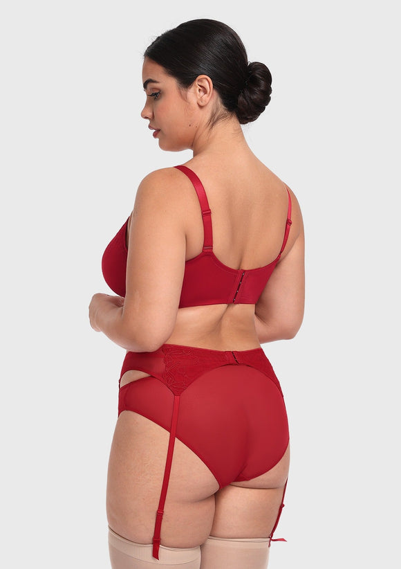 Bramela Renna Holiday Edit Embroidery Red Underwire Bra