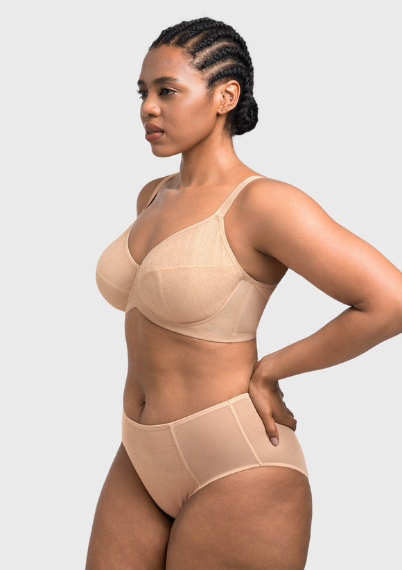 Bramela Willa Wave Plus Size Breathable Mesh Unlined Non-padded Full Coverage Underwire Bra