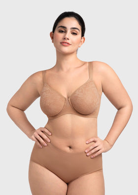 Bramela Auri Seamless Lace Support Bra Full Coverage Underwire Comfort Fit