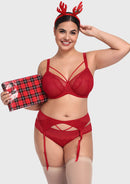Bramela Renna Holiday Edit Embroidery Red Underwire Bra-1