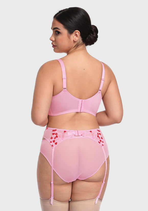 Bramela Renna Holiday Edit Embroidery Pink Lace Underwire Bra
