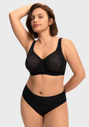 Bramela Skylark Breathable Lightweight Supportive Jacquard Mesh Wide Strap 3/4 Cup Comfort Bra-10